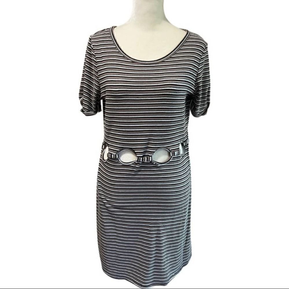 Emory park cutout striped t shirt dress size Large